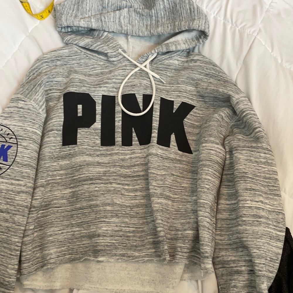 Pink cropped hoodie